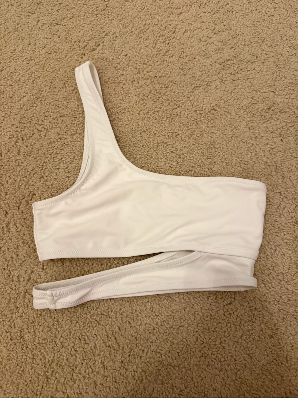 Princess Polly One-Shoulder White Bikini Top